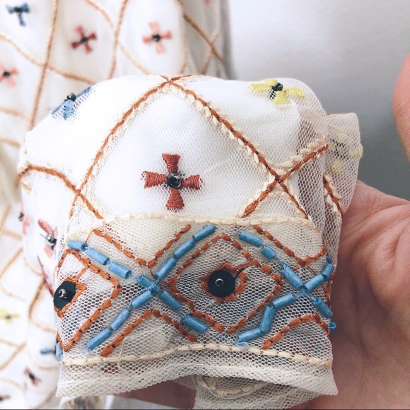 TULAROSA LINDA EMBROIDERED SLIP MIDI DRESS - Picture 6 of 7